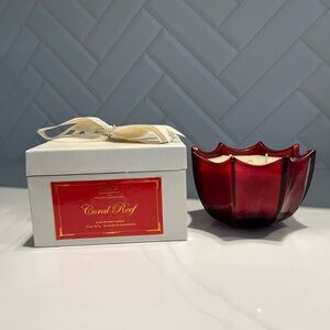 D.L. & Co. Coral Reef Red Glass Candle